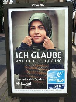 Kontroverses Plakat zur ARD-Themenwoche `Woran ich glaube´