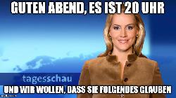 Die Tagesschau übt schon mal den Kopfstand