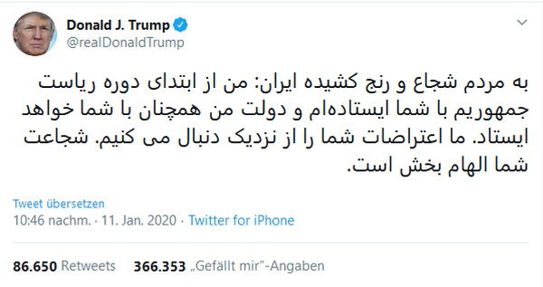 Der beliebteste persischsprachige Tweet der Geschichte