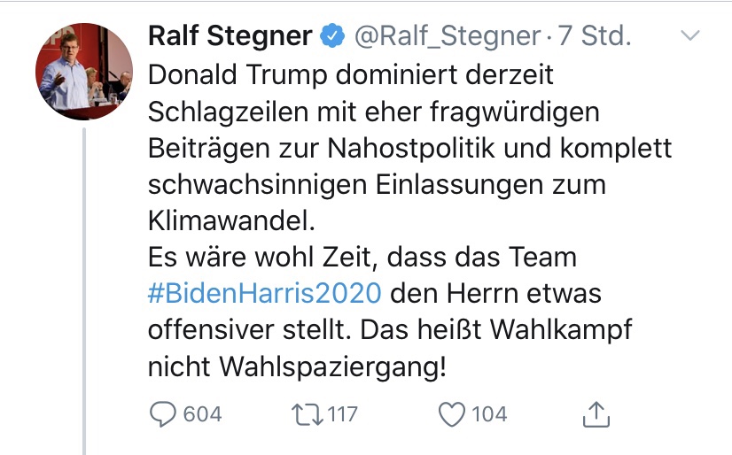 Eine fragwürdige Aussage von Ralf Stegner