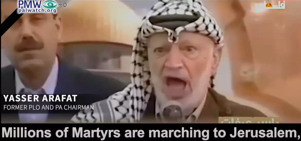 PA TV wirbt für Arafats Aufruf, als 