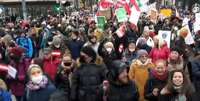 Mehr als 50.000 demonstrierten gegen Corona-Politik in Wien