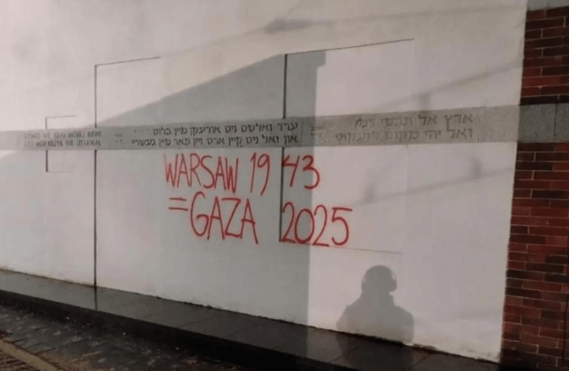 Warschauer Holocaust-Mahnmal mit antiisraelischem Graffiti verunstaltet