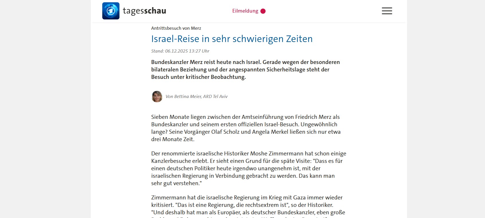 Wenn Kritik die Wirklichkeit verdeckt: Wie der ARD-Bericht über Merz Israels Realität verzerrt