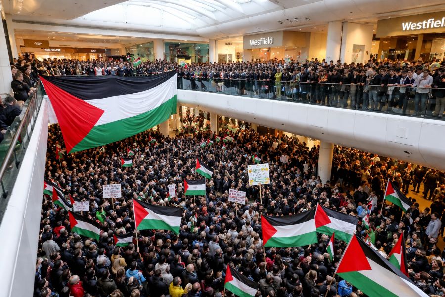 Pro-palästinensische Aktivisten missbrauchen Londons größten Einkaufstag für Israel-Hetze