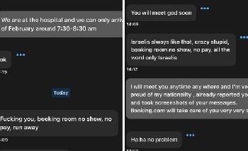 Hotelbesitzer beleidigt Israelis und droht ihnen Booking sperrt Unterkunft