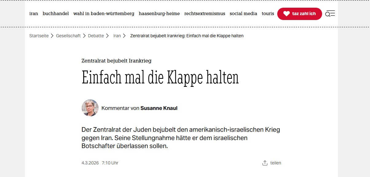 taz-Kommentar über Zentralrat löst Kritik aus: Wer entscheidet, wann jüdische Stimmen sprechen dürfen?