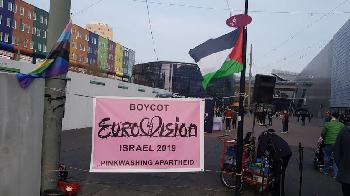 Demonstration in Amsterdam gegen Eurovision Song Contest in Israel